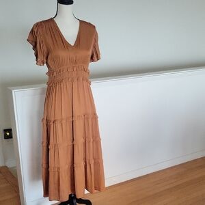 Elegant Carmel Midi Dress
